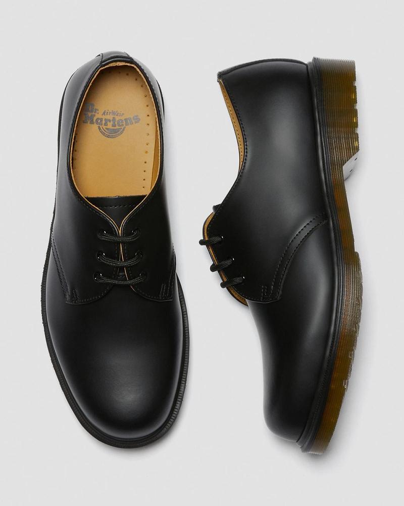 Black Women's Dr Martens 1461 Plain Welt Smooth Leather Oxfords Shoes | CA 365SGL